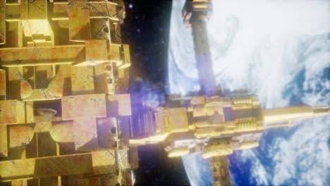 Raumstation-Und-Erde.-3D-Animation
